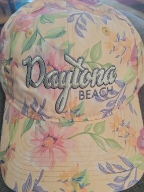 The Game Floral Baseball Cap in Pastel Yellow, Pink, Purple and Green NEW